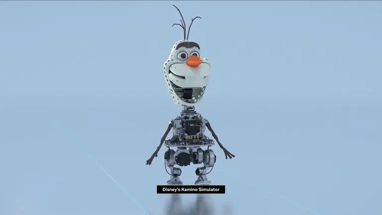 Olaf robot in Disney's Kamino simulator